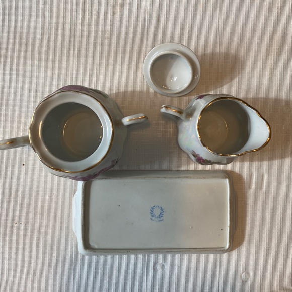 ☕️🍵Sugar & Creamer🥛🍶Set with Tray🍯, Antique - Picture 3 of 4